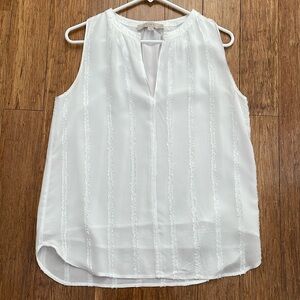 LOFT white sleeveless top - size medium